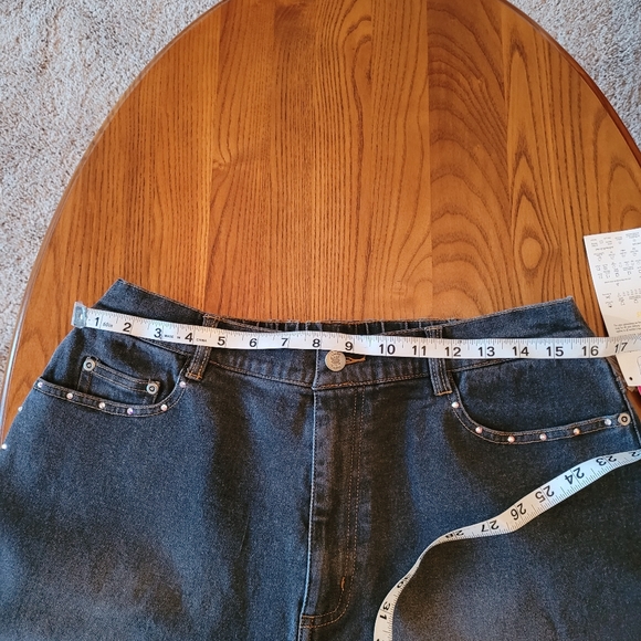 Quacker factory rhinestone studded jeans, size L - NEW - Picture 7 of 9